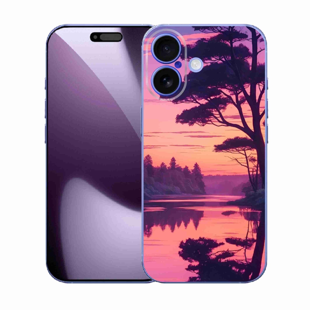 Gelový kryt mmCase na iPhone 17 - západ slunce nad jezerem