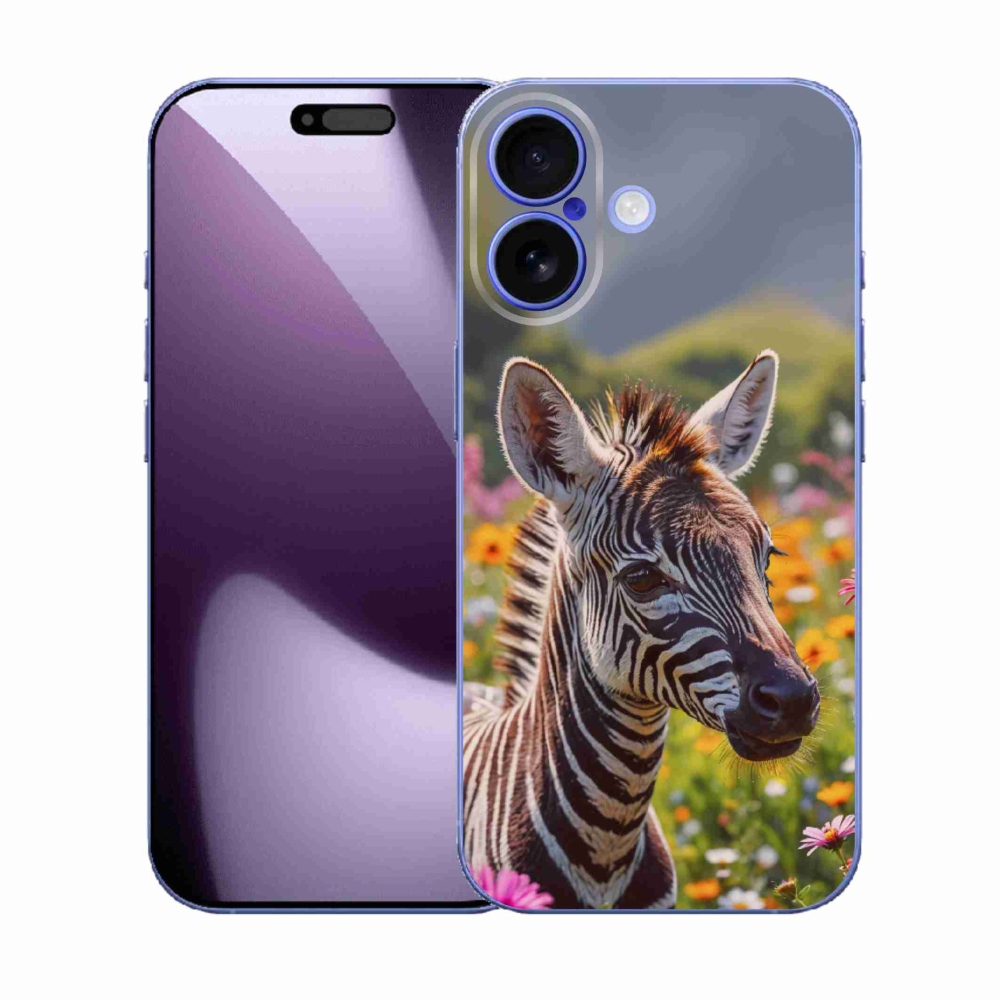 Gelový kryt mmCase na iPhone 17 - zebra na louce