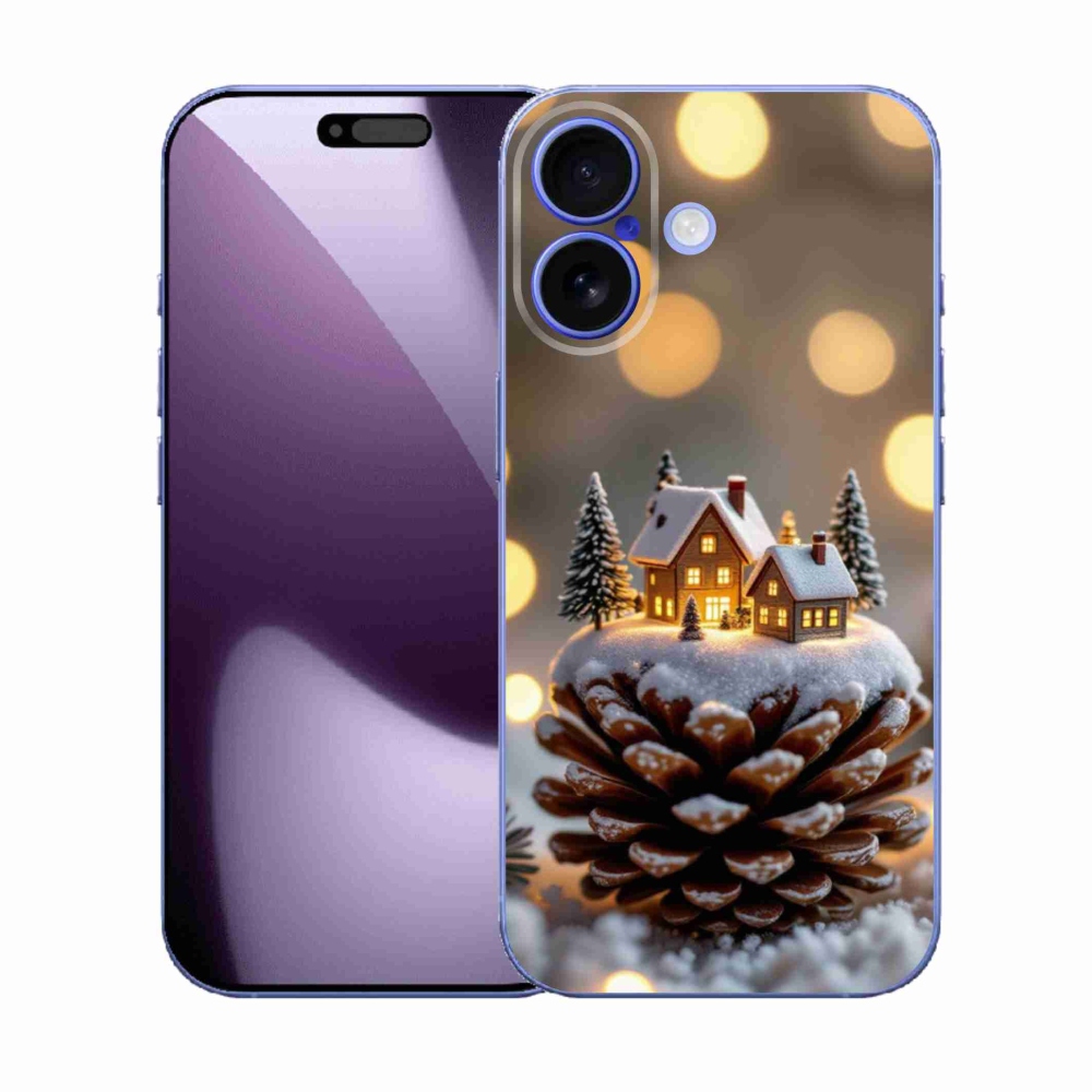 Gelový kryt mmCase na iPhone 17 - zimní vesnička