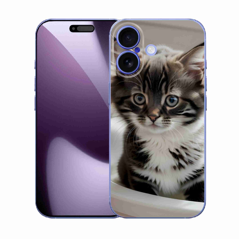 Gelový kryt mmCase na iPhone 17 - zvědavé kotě