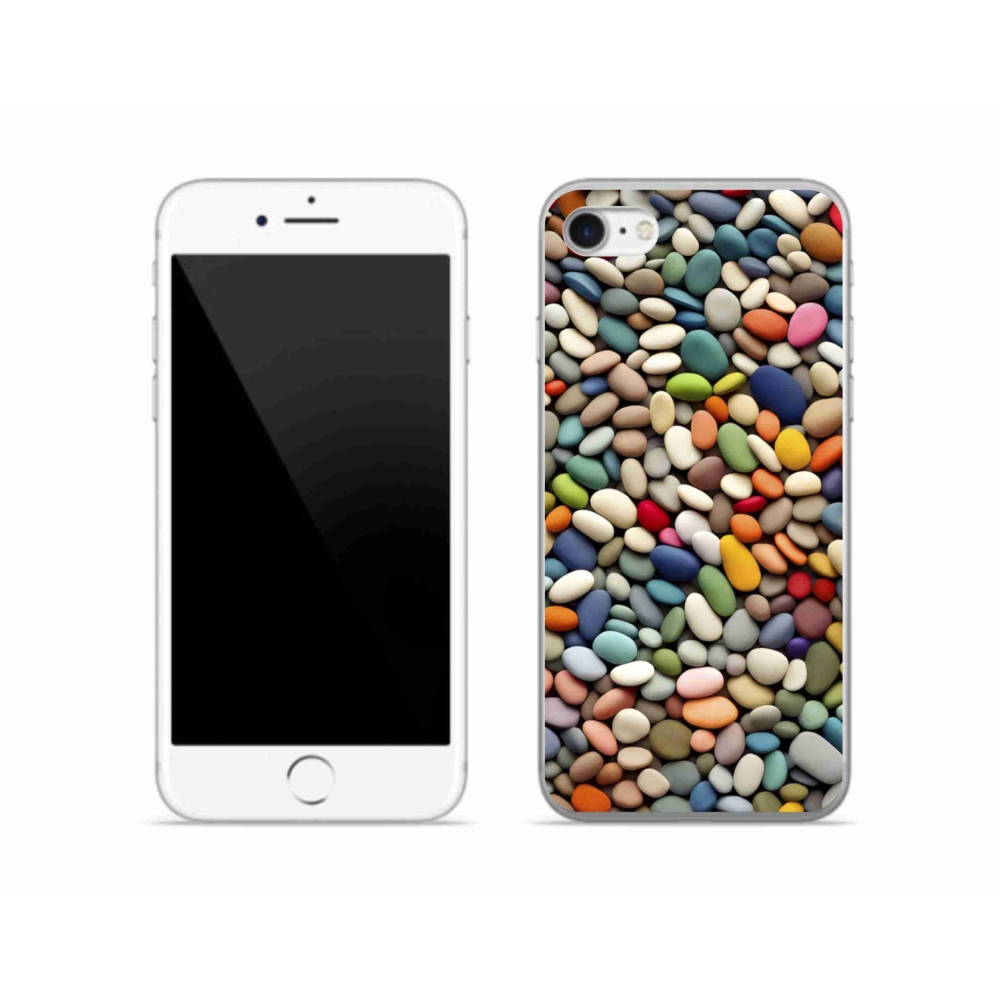 Gelový kryt mmCase na iPhone SE (2020) - barevné kamínky 2