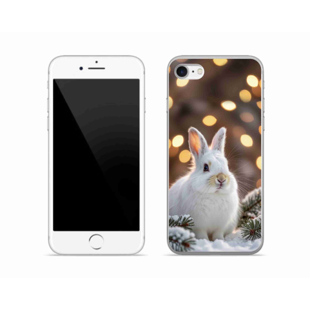 Gelový kryt mmCase na iPhone SE (2020) - bílý zajíc