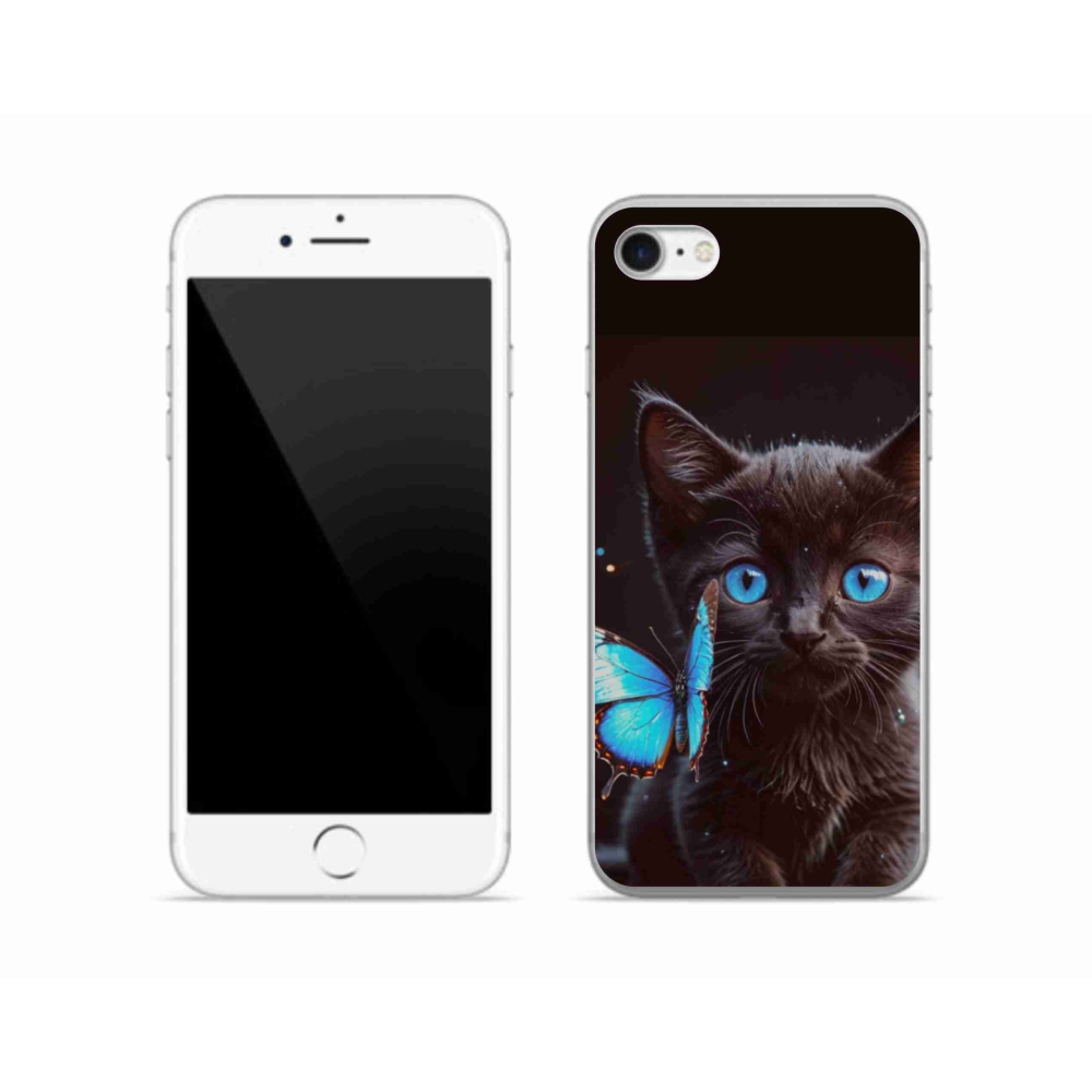 Gelový kryt mmCase na iPhone SE (2020) - černé kotě 3