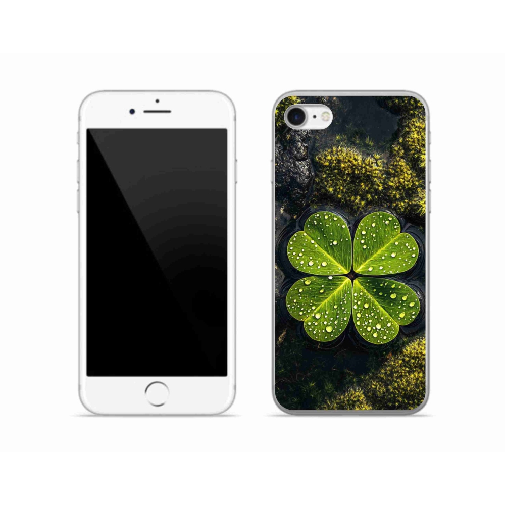 Gelový kryt mmCase na iPhone SE (2020) - čtyřlístek