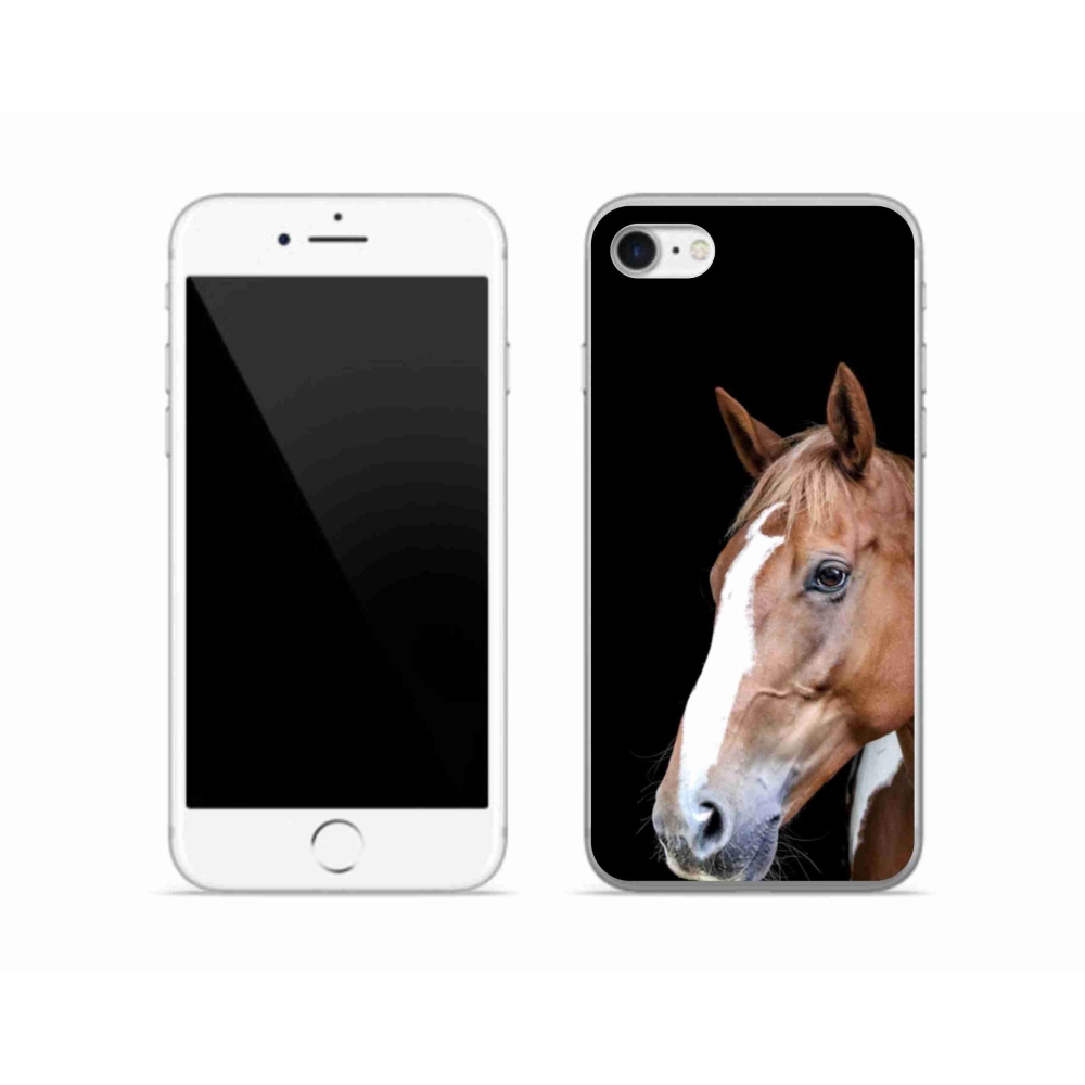 Gelový kryt mmCase na iPhone SE (2020) - hnědý kůň 3