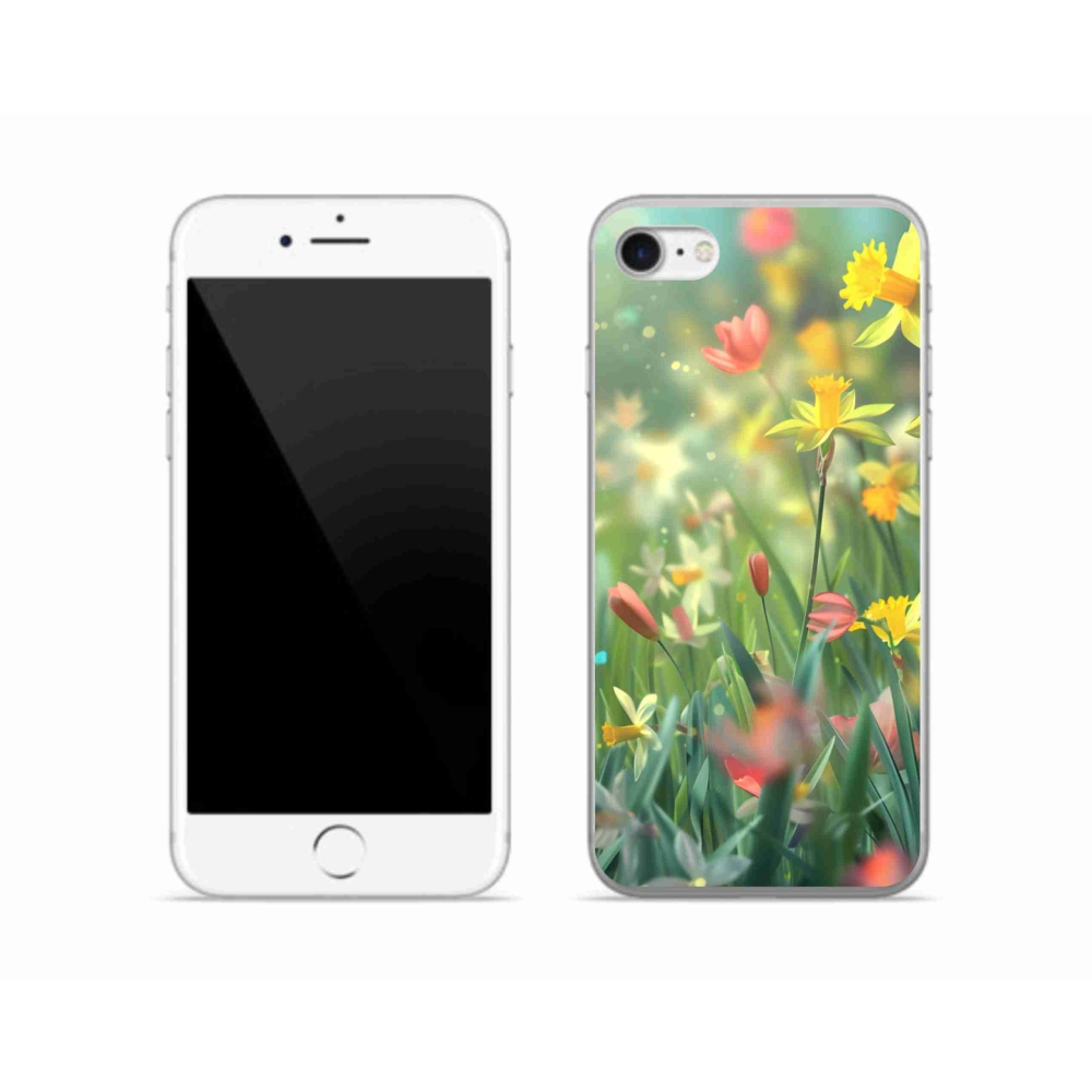 Gelový kryt mmCase na iPhone SE (2020) - jarní květy