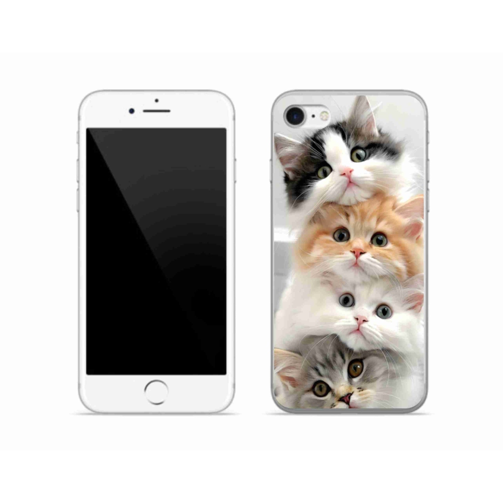 Gelový kryt mmCase na iPhone SE (2020) - kočičí parta