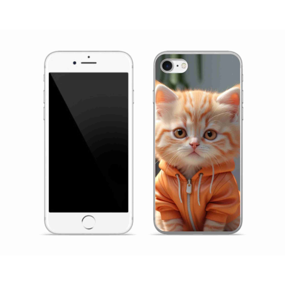 Gelový kryt mmCase na iPhone SE (2020) - kotě v mikině