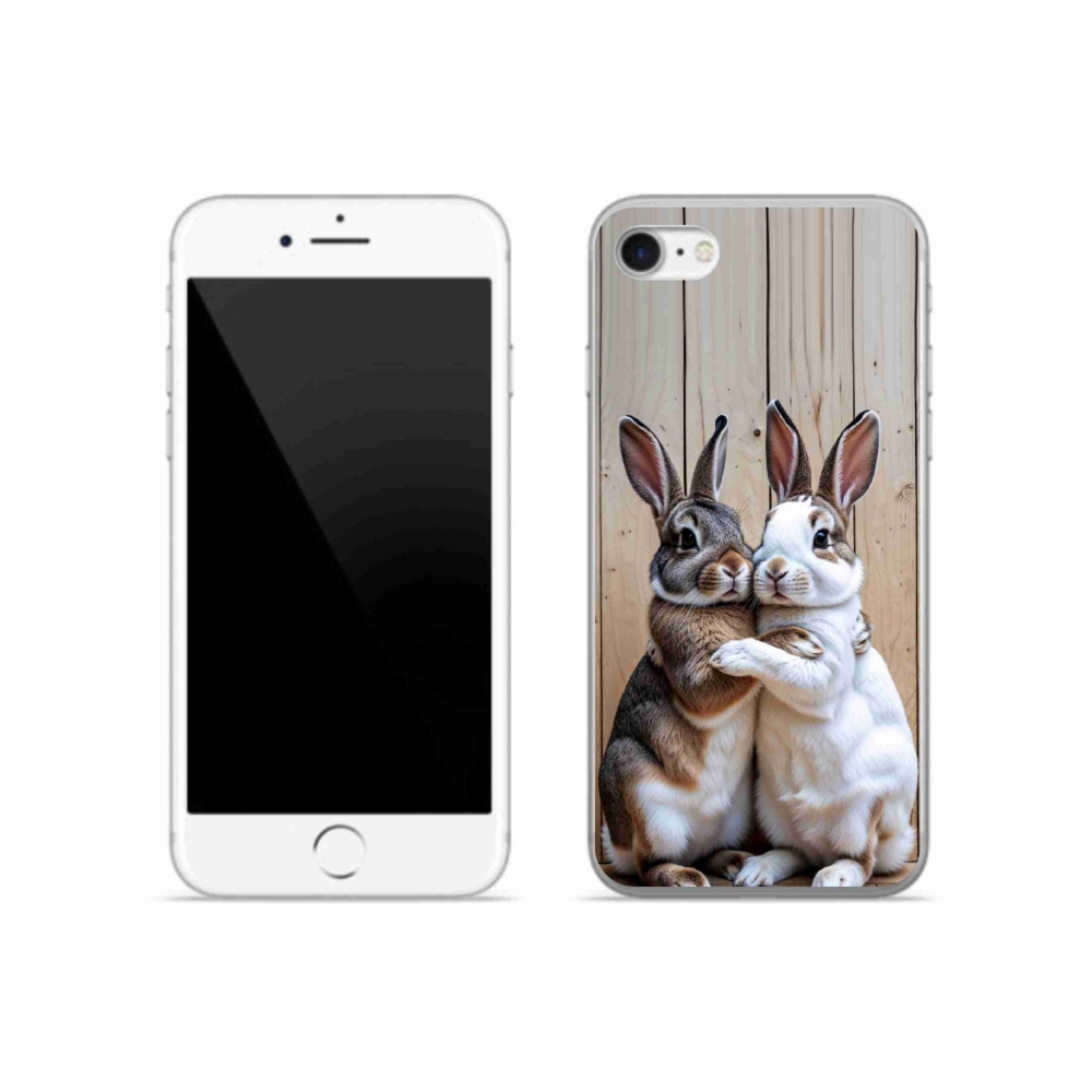 Gelový kryt mmCase na iPhone SE (2020) - králičí pár