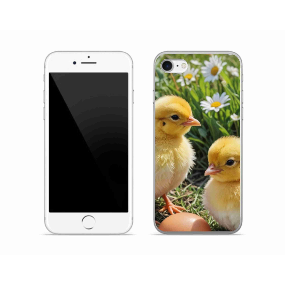 Gelový kryt mmCase na iPhone SE (2020) - kuřátka