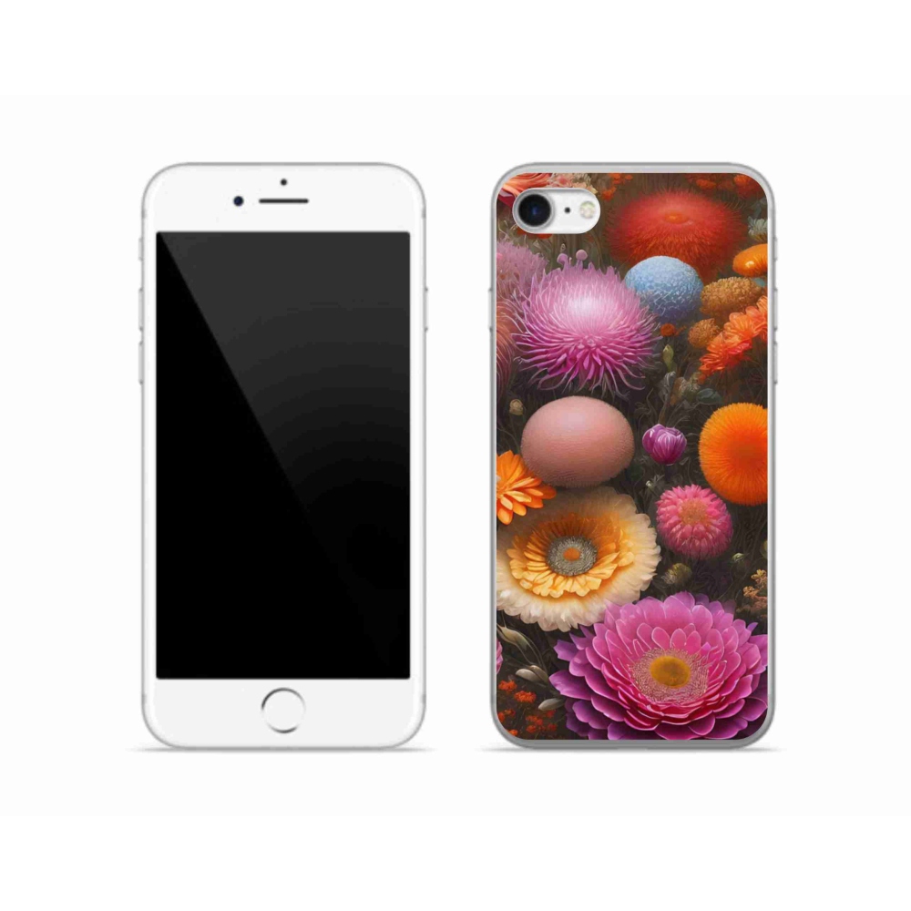 Gelový kryt mmCase na iPhone SE (2020) - květinová kompozice