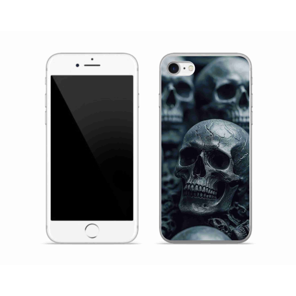 Gelový kryt mmCase na iPhone SE (2020) - lebka 2
