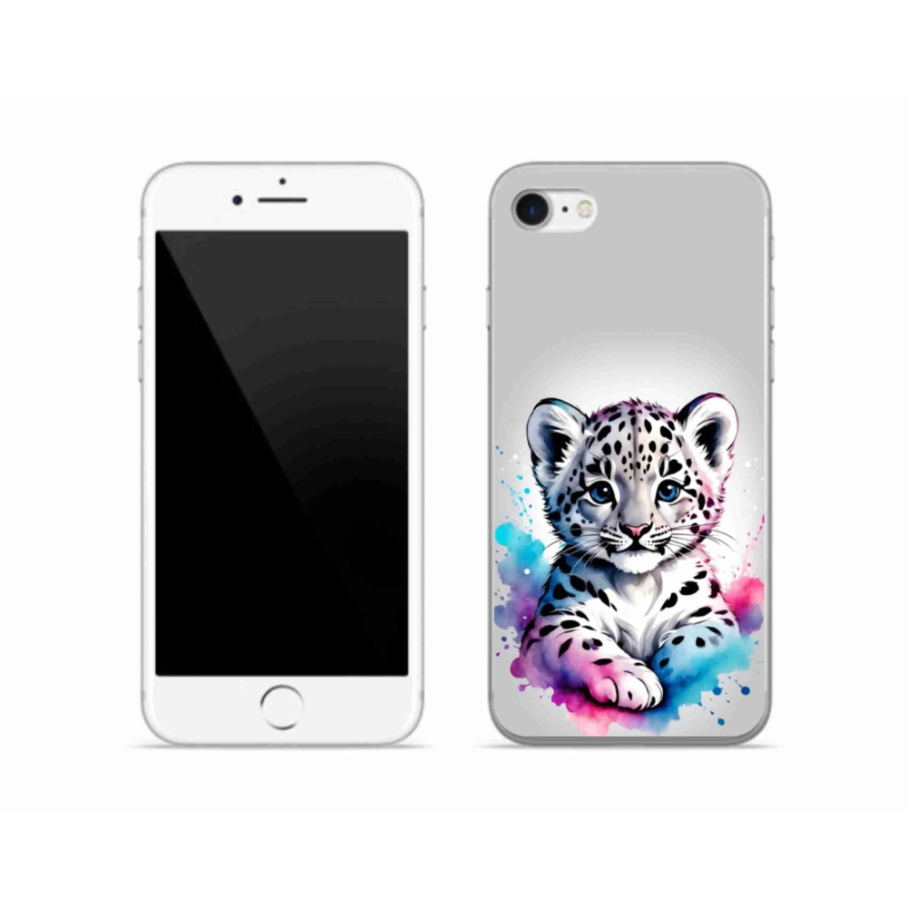 Gelový kryt mmCase na iPhone SE (2020) - levhartí mládě