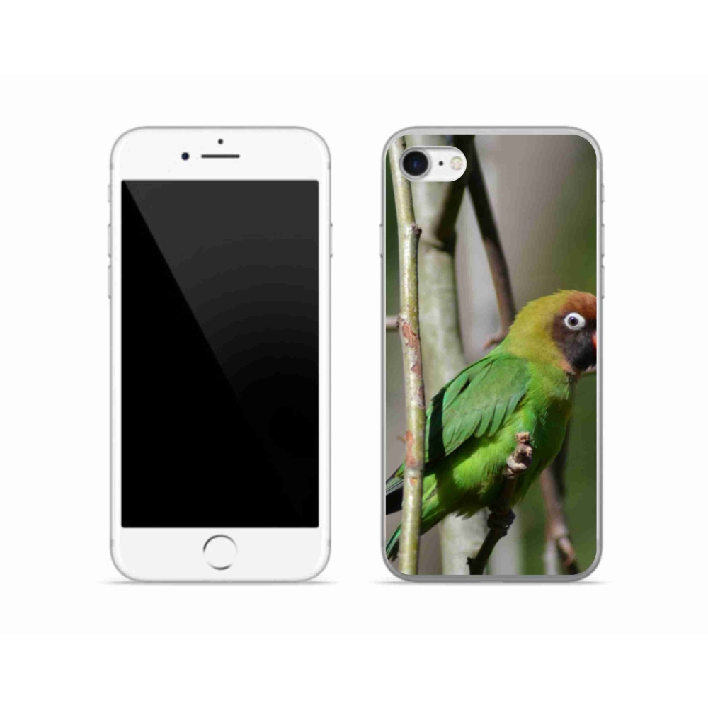 Gelový kryt mmCase na iPhone SE (2020) - papoušek agapornis