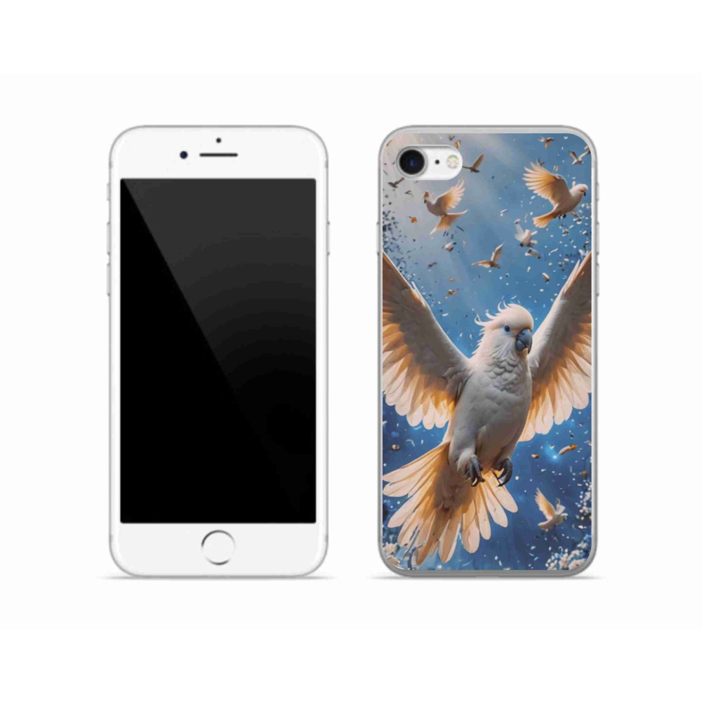 Gelový kryt mmCase na iPhone SE (2020) - papoušek kakadu