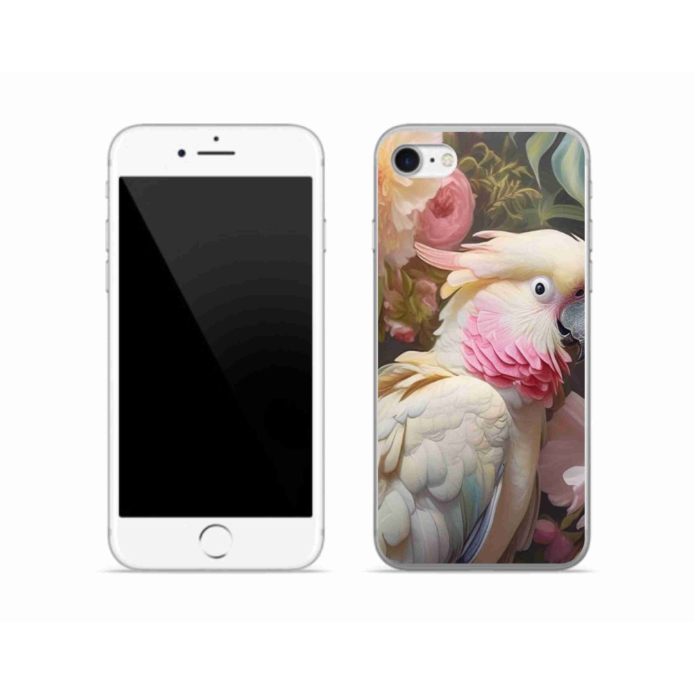 Gelový kryt mmCase na iPhone SE (2020) - papoušek kakadu růžový 2