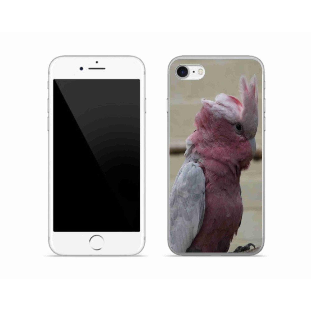 Gelový kryt mmCase na iPhone SE (2020) - papoušek kakadu růžový