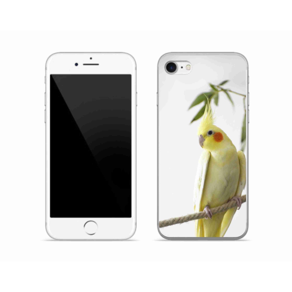 Gelový kryt mmCase na iPhone SE (2020) - papoušek korela chocholatá