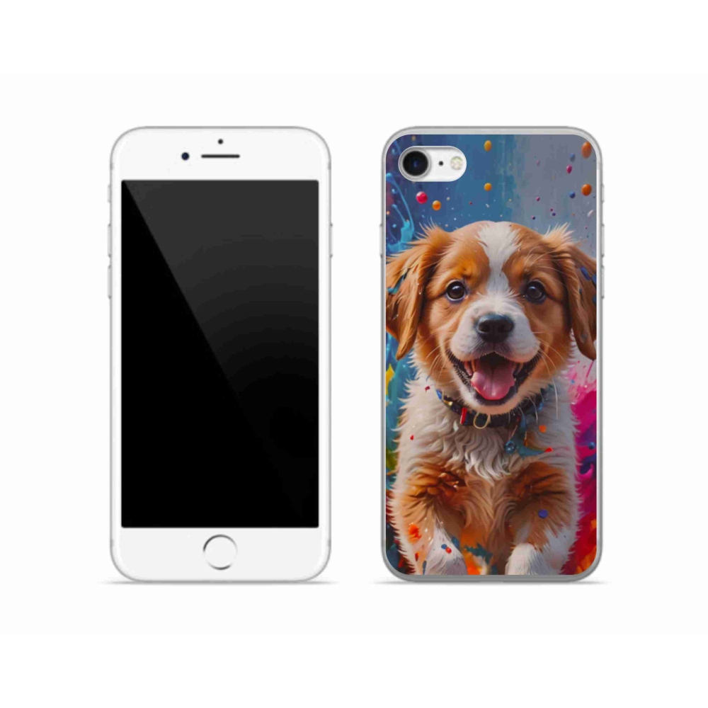 Gelový kryt mmCase na iPhone SE (2020) - roztomilé štěně 3