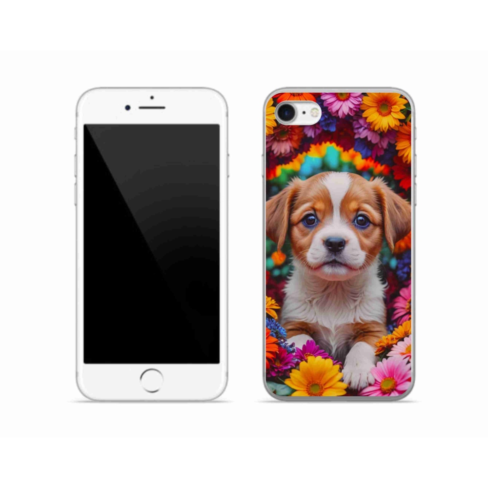 Gelový kryt mmCase na iPhone SE (2020) - roztomilé štěně