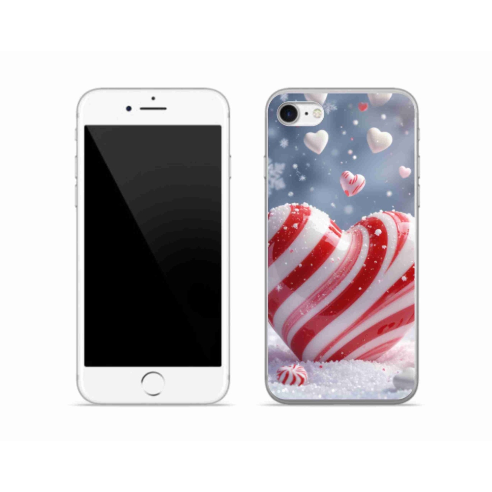 Gelový kryt mmCase na iPhone SE (2020) - sladké srdce