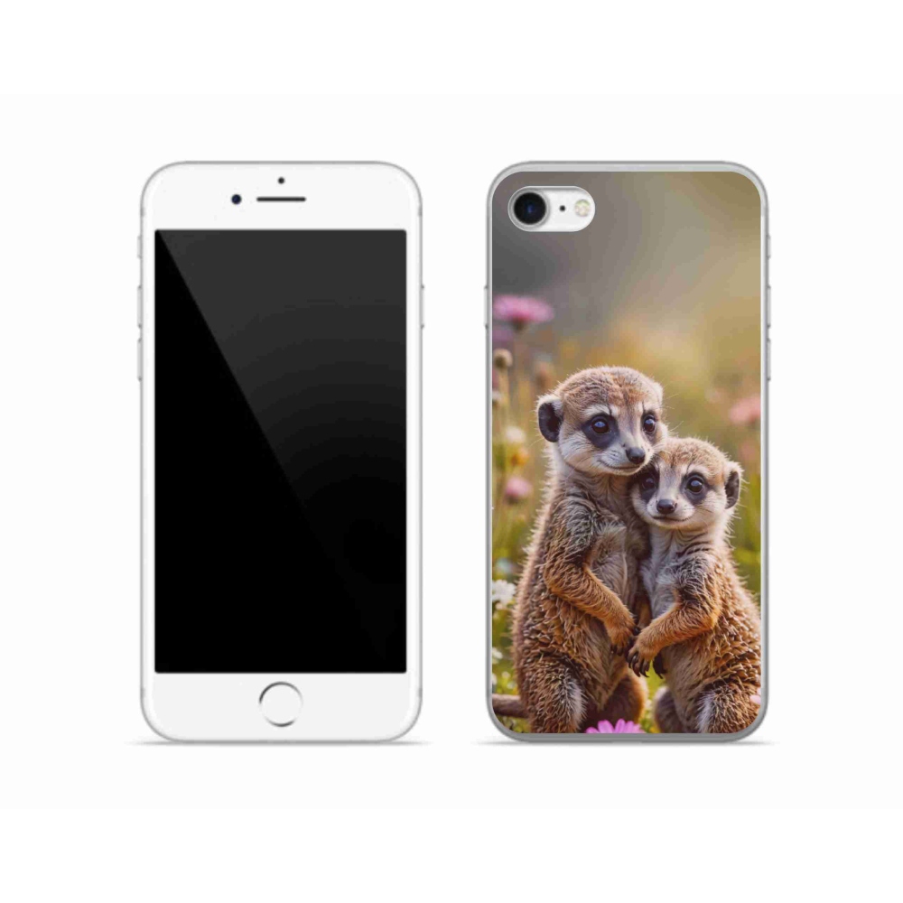 Gelový kryt mmCase na iPhone SE (2020) - surikatí duo