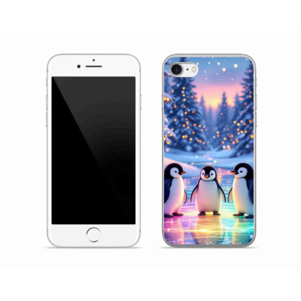 Gelový kryt mmCase na iPhone SE (2020) - tučnáci