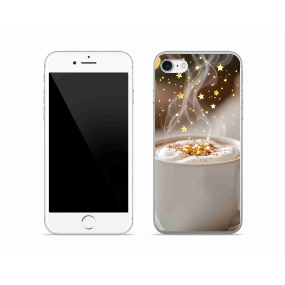 Gelový kryt mmCase na iPhone SE (2020) - vánoční horký nápoj