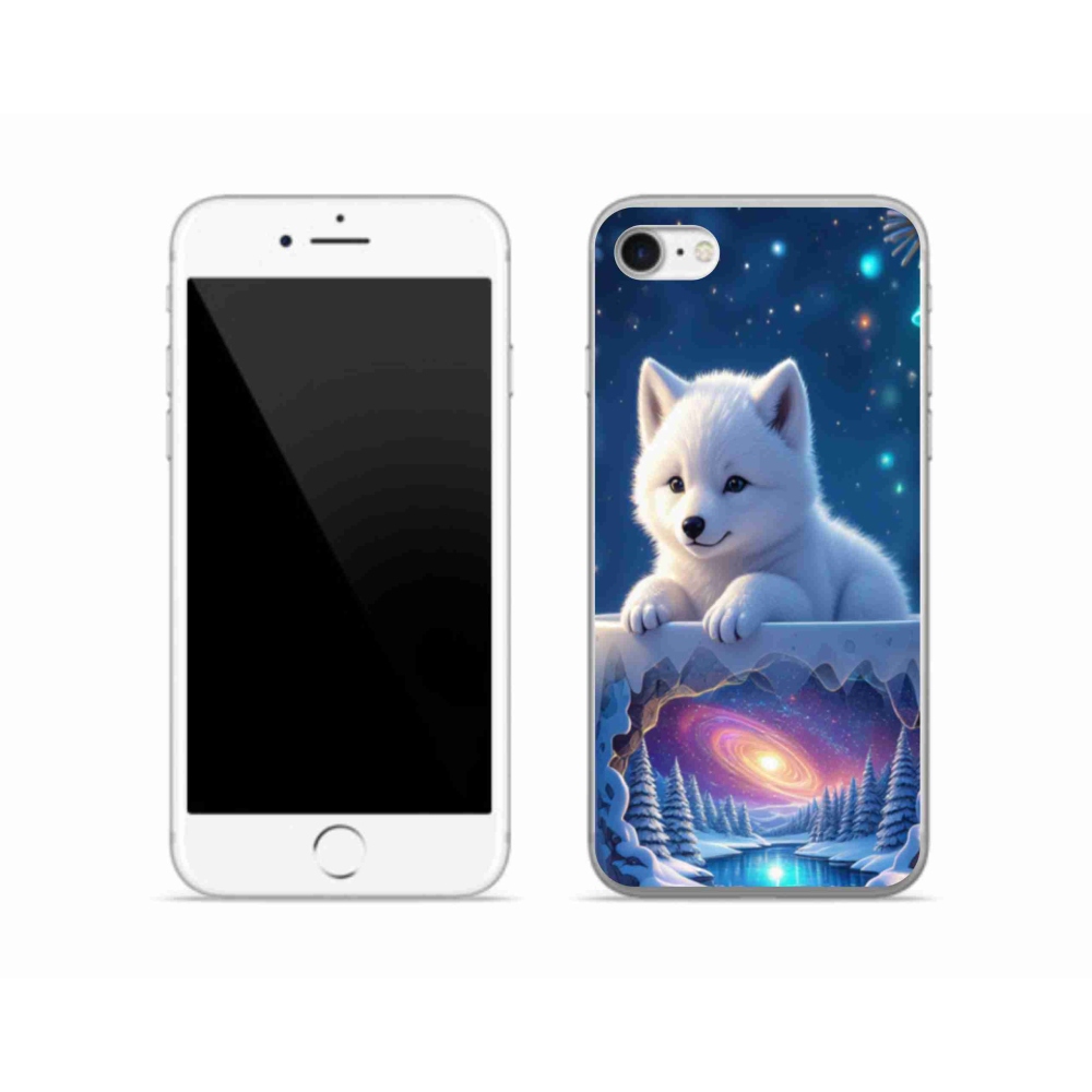 Gelový kryt mmCase na iPhone SE (2020) - vánoční štěně