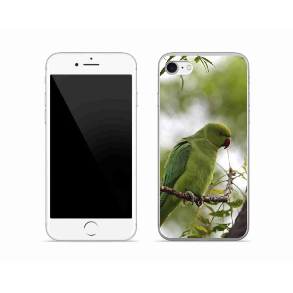 Gelový kryt mmCase na iPhone SE (2020) - zelený papoušek