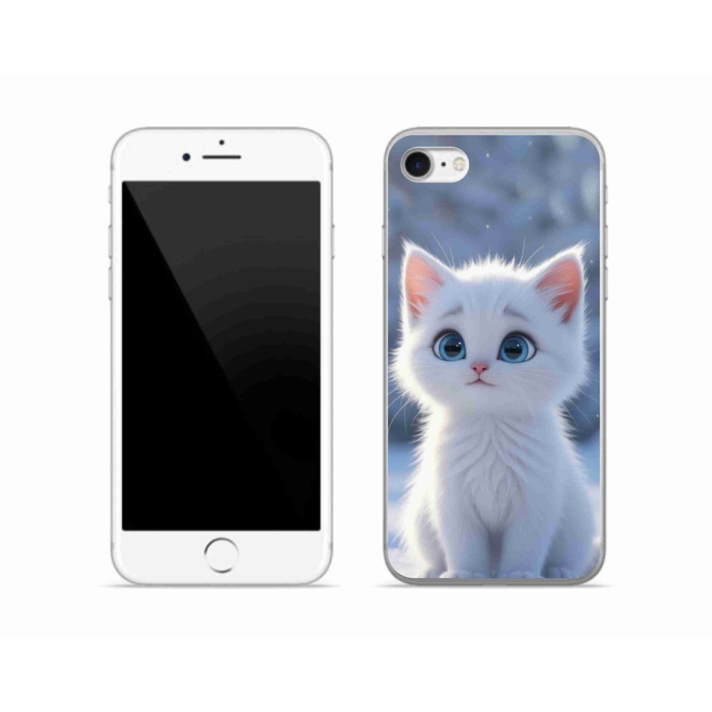 Gelový kryt mmCase na iPhone SE (2022) - bílé kotě 3