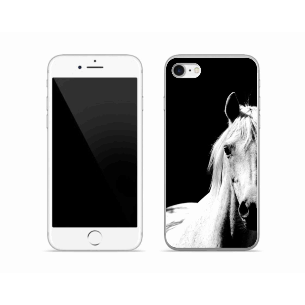 Gelový kryt mmCase na iPhone SE (2022) - bílý kůň 5