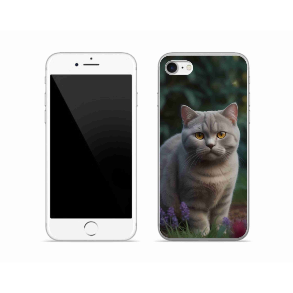 Gelový kryt mmCase na iPhone SE (2022) - britská kočka