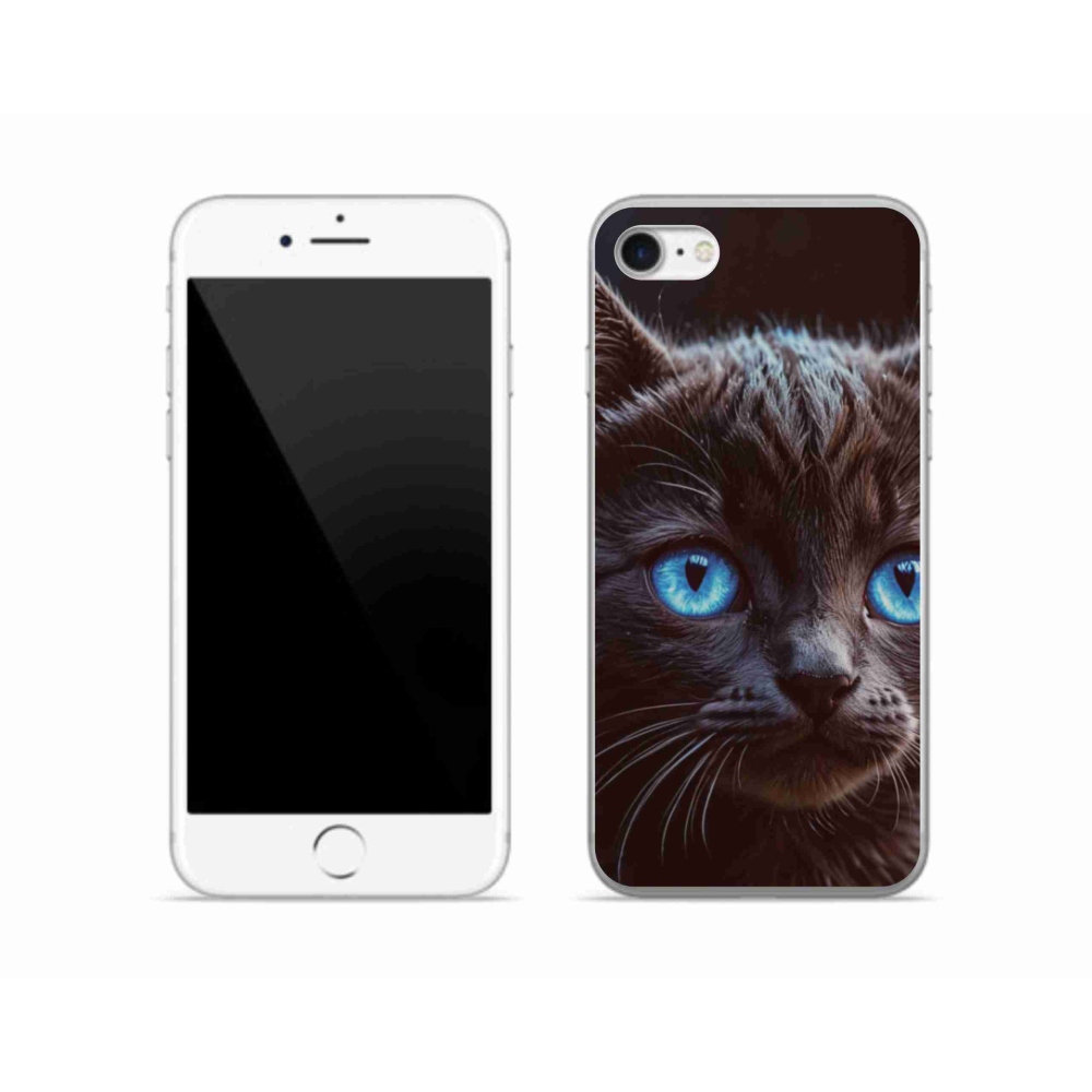 Gelový kryt mmCase na iPhone SE (2022) - černé kotě 2