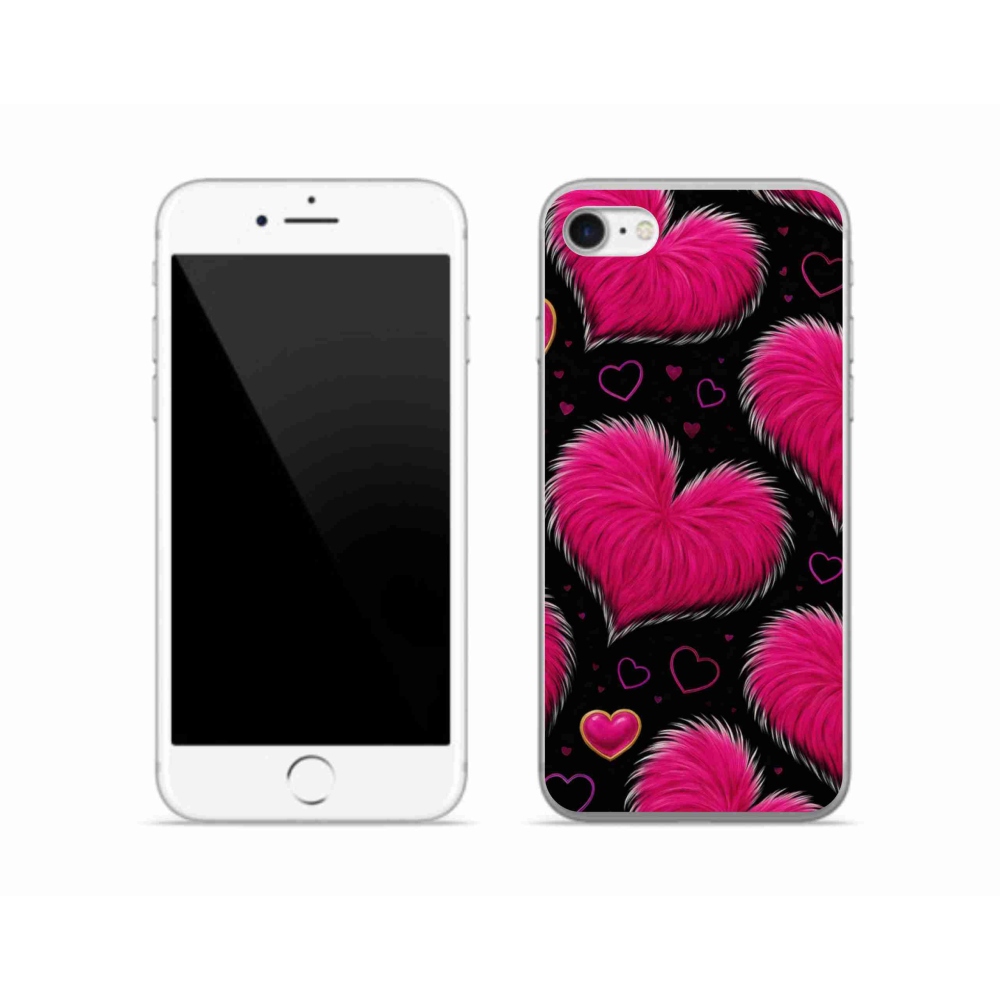 Gelový kryt mmCase na iPhone SE (2022) - hebká srdce