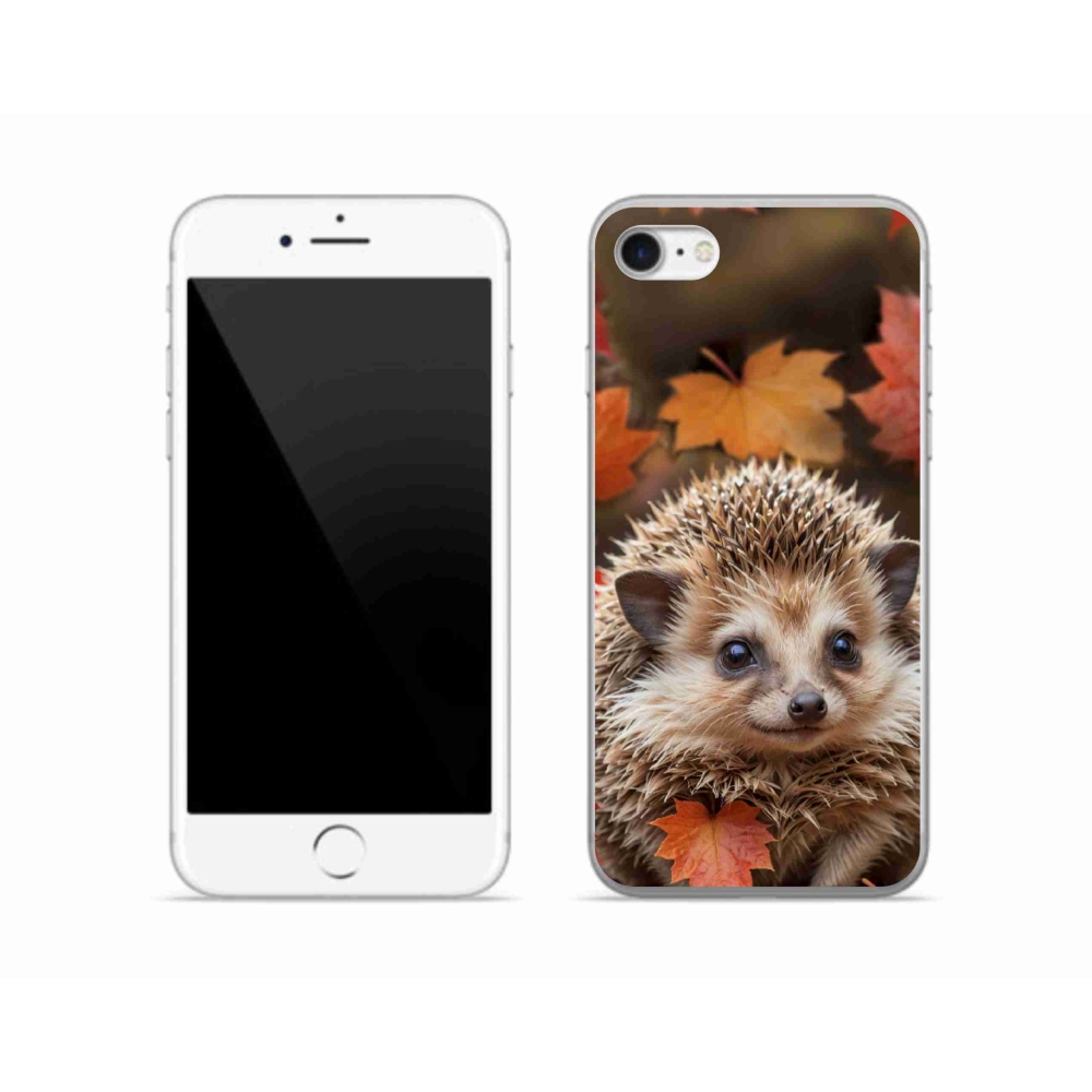 Gelový kryt mmCase na iPhone SE (2022) - ježek v listí