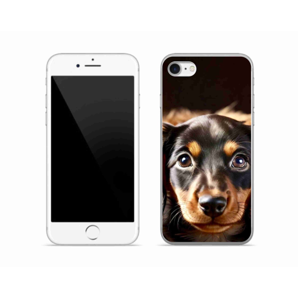 Gelový kryt mmCase na iPhone SE (2022) - jezevčík