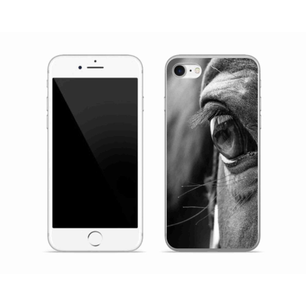 Gelový kryt mmCase na iPhone SE (2022) - koňský pohled