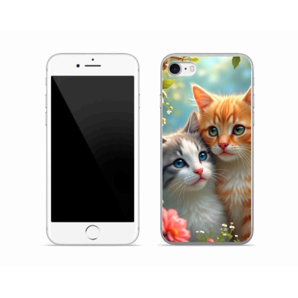 Gelový kryt mmCase na iPhone SE (2022) - kočičí láska 2