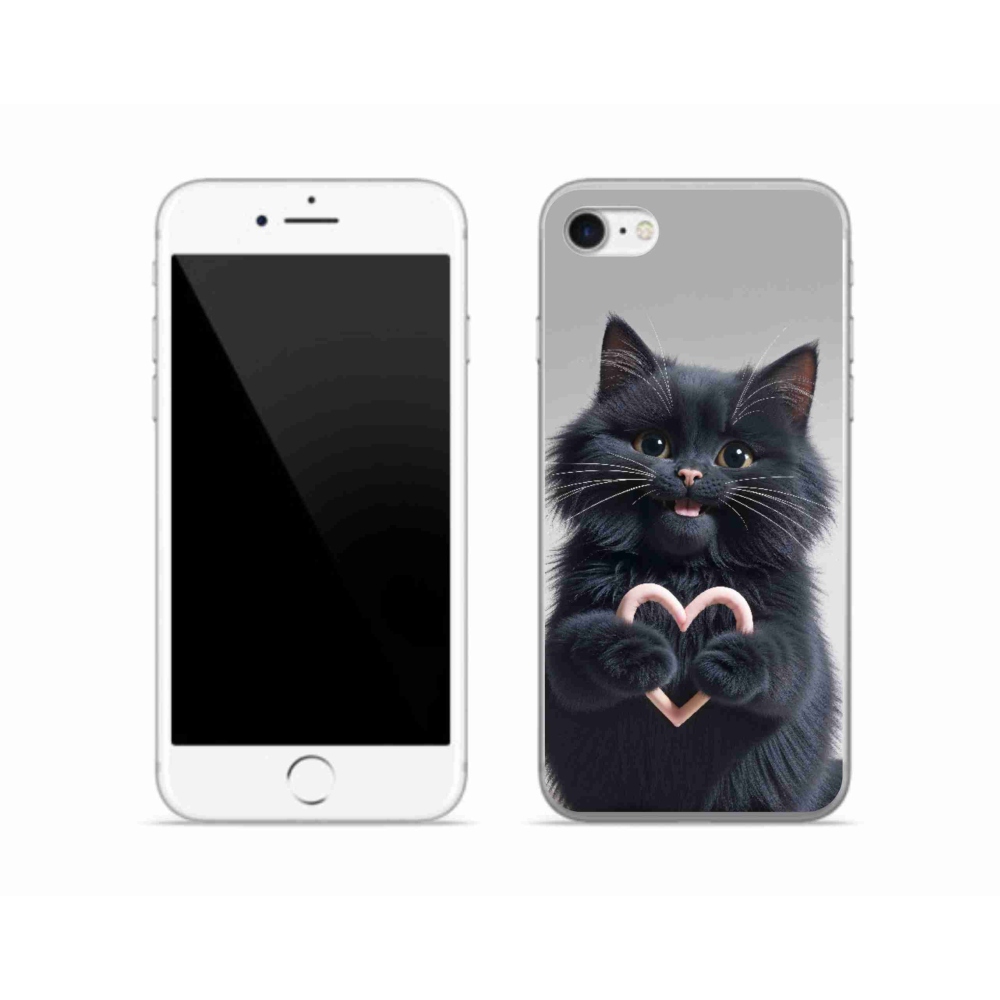 Gelový kryt mmCase na iPhone SE (2022) - kočičí láska 3