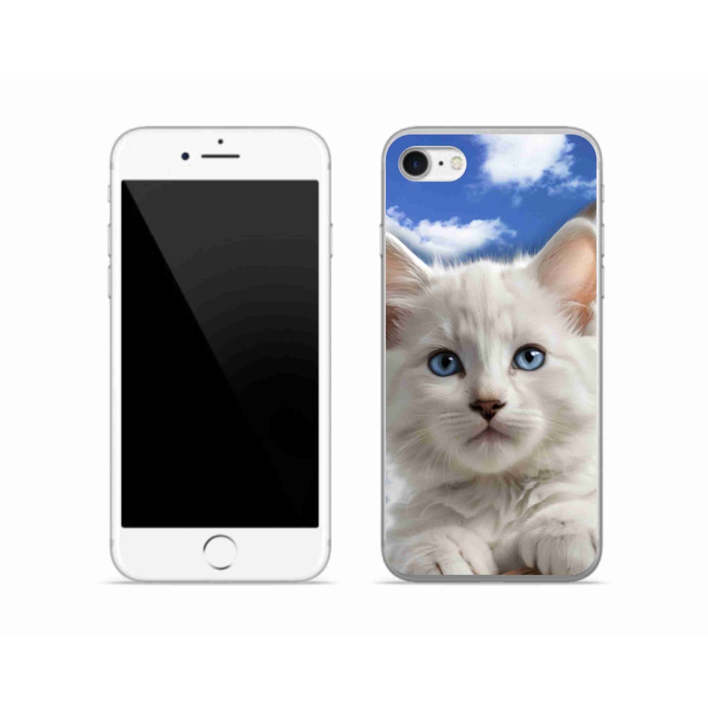 Gelový kryt mmCase na iPhone SE (2022) - kotě a oblaka