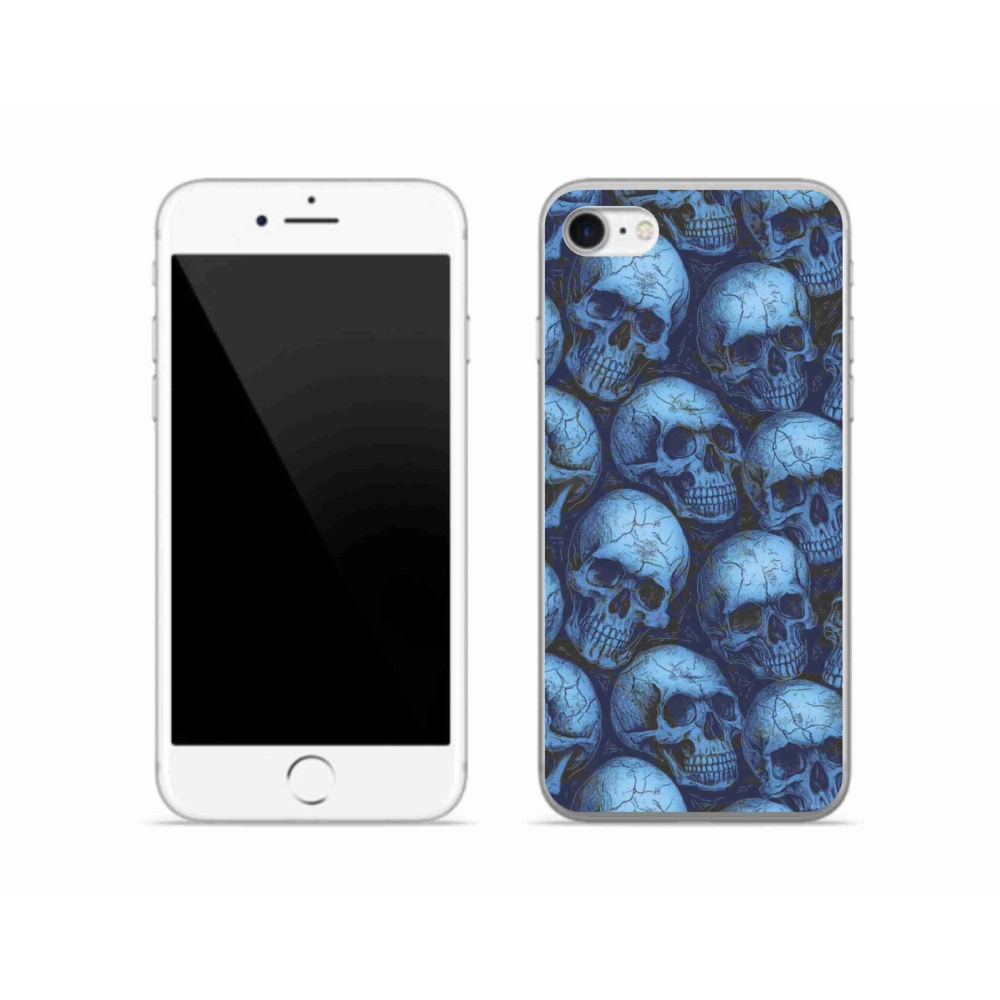 Gelový kryt mmCase na iPhone SE (2022) - lebky