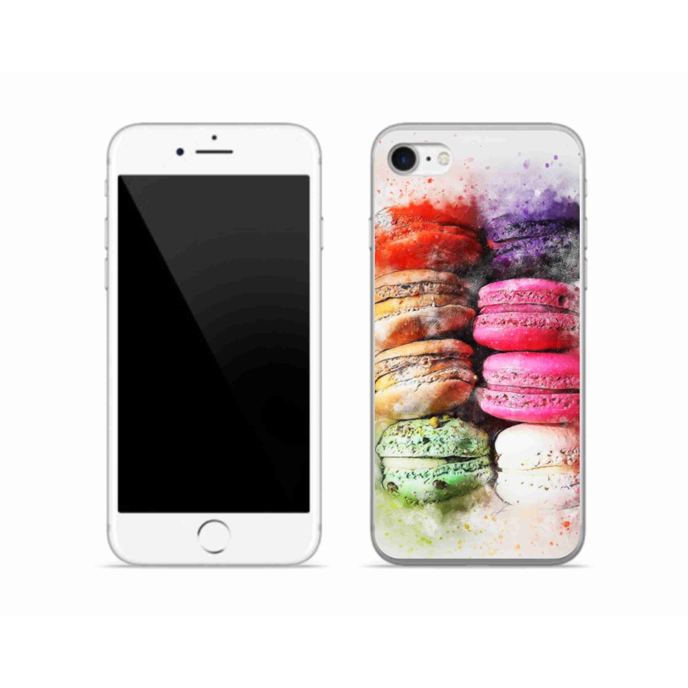 Gelový kryt mmCase na iPhone SE (2022) - makrónky