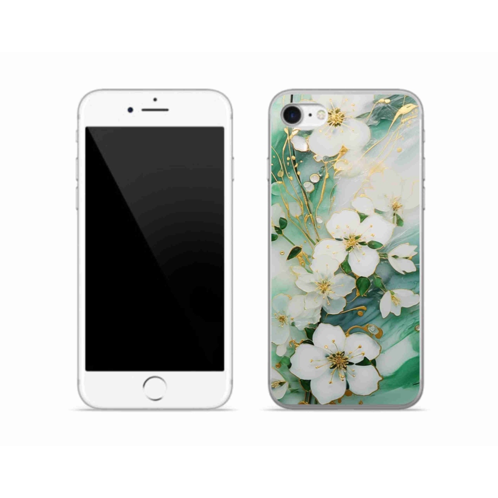 Gelový kryt mmCase na iPhone SE (2022) - něžné květy