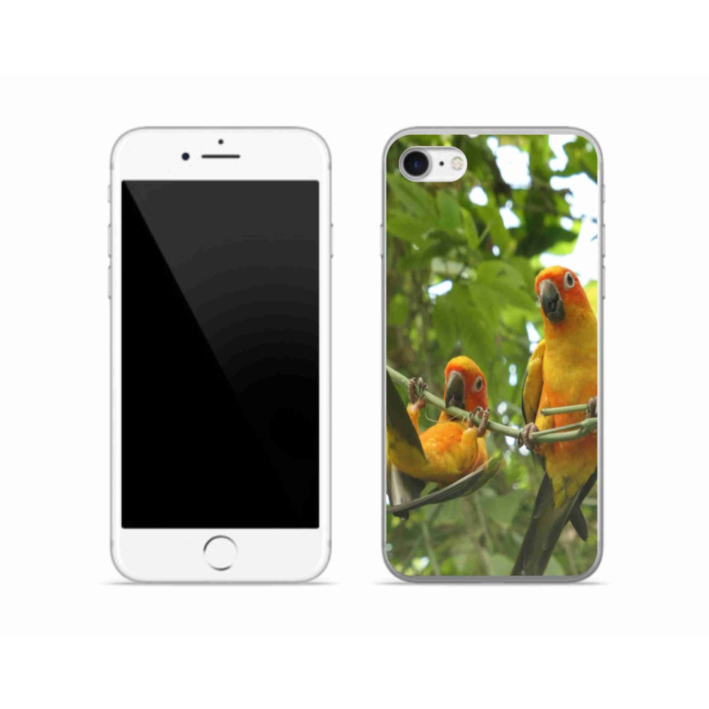Gelový kryt mmCase na iPhone SE (2022) - papoušci aratingy