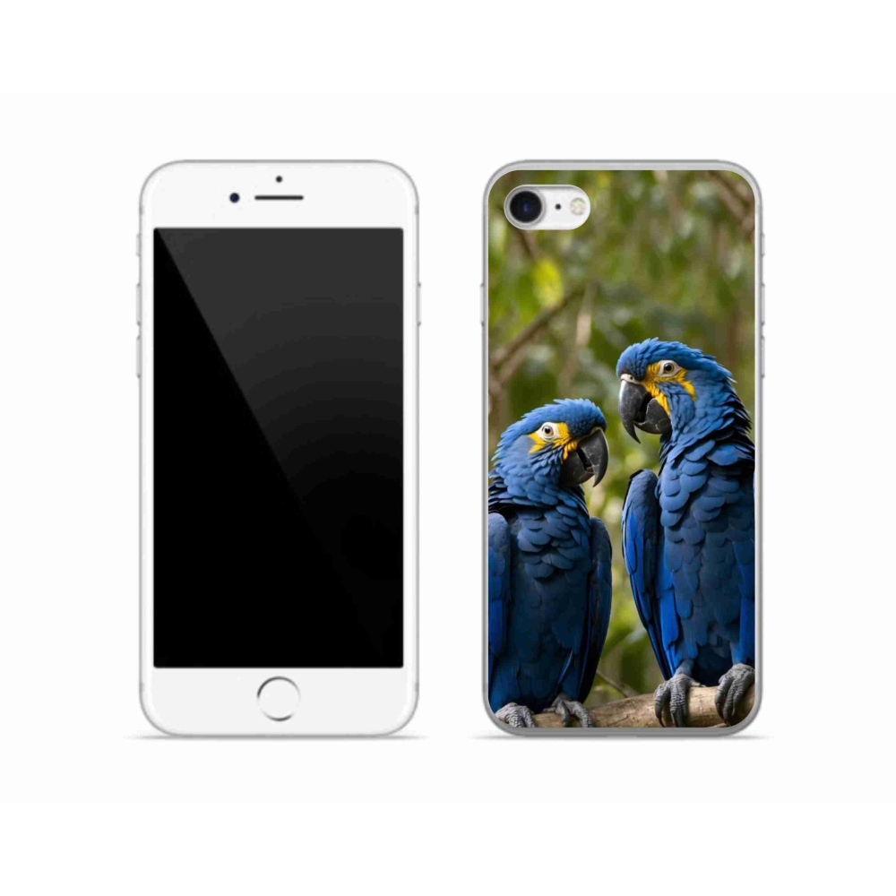 Gelový kryt mmCase na iPhone SE (2022) - papouščí duo