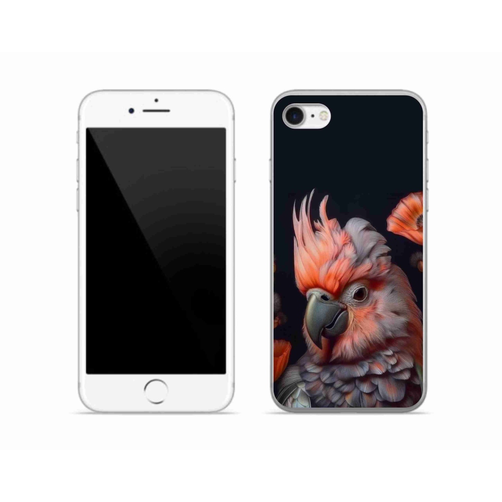 Gelový kryt mmCase na iPhone SE (2022) - papoušek kakadu v barvách