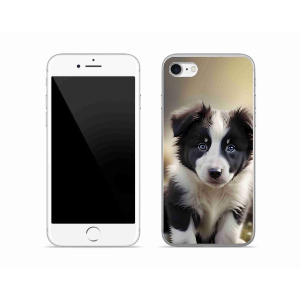 Gelový kryt mmCase na iPhone SE (2022) - roztomilá border kolie