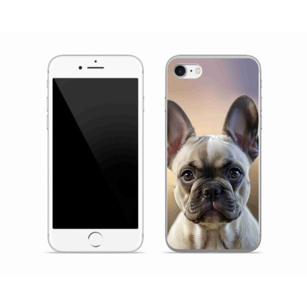 Gelový kryt mmCase na iPhone SE (2022) - roztomilý francouzský buldoček