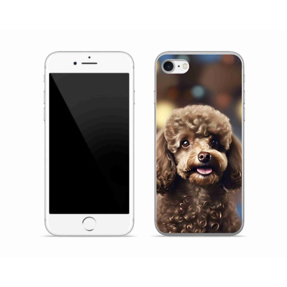 Gelový kryt mmCase na iPhone SE (2022) - roztomilý pudl